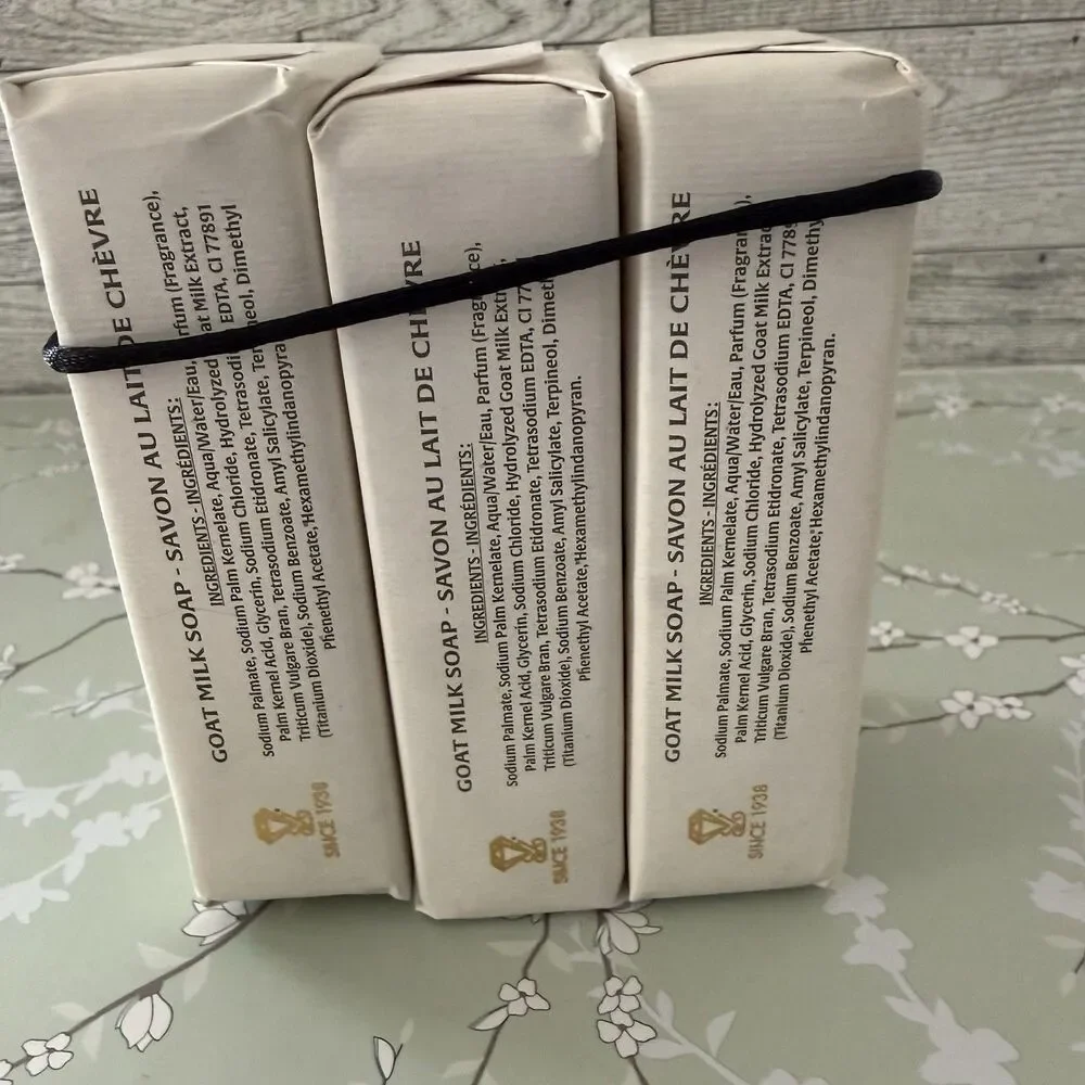 ZENI GOAT MILK Natural Scrub SOAP BAR 3 BARS 5.3OZ EA MADE ITALY Triple Milled